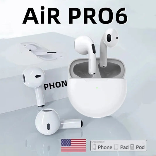 Pro 6 Wireless Bluetooth Earbuds - Stereo Sport Headset for Iphone & Android Devices"