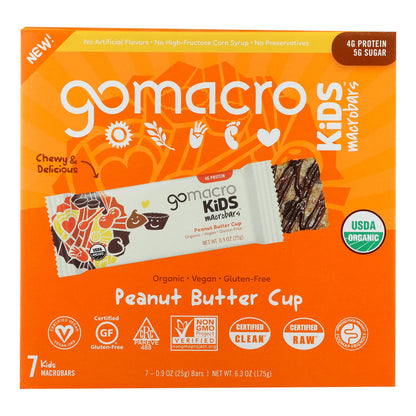 Gomacro - Kids Macrobar Peanut Butter Cup - Cs Of 7-6.3 Oz