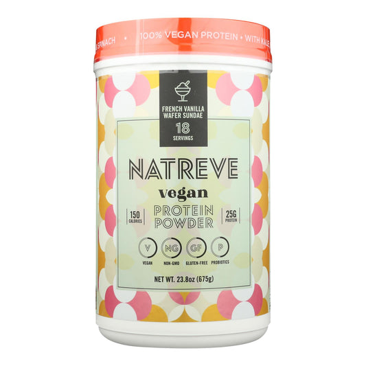Natreve - Protein Powder French Vanilla Sndae - Case Of 4-23.8 Oz